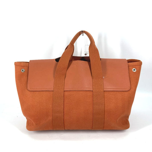 Hermes Tote Bag Bag Handbag Valparaiso Mm Women Leather Canvas Orange