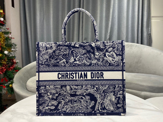 Book Cd Blue Multicolor Large Book Tote Bag