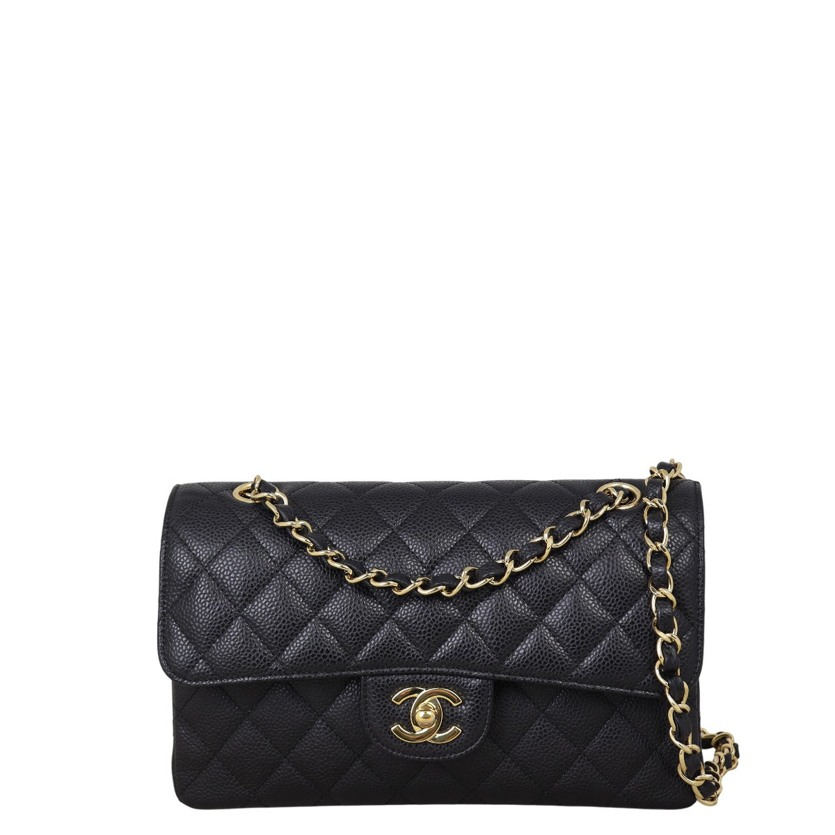 Chanel Classic Double Flap Caviar Handbag Quilted Black Crossbody Bag Small 19092025