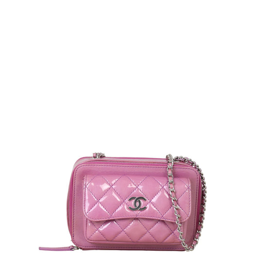 Chanel Pocket Box Camera Bag Quilted Pink Crossbody Bag