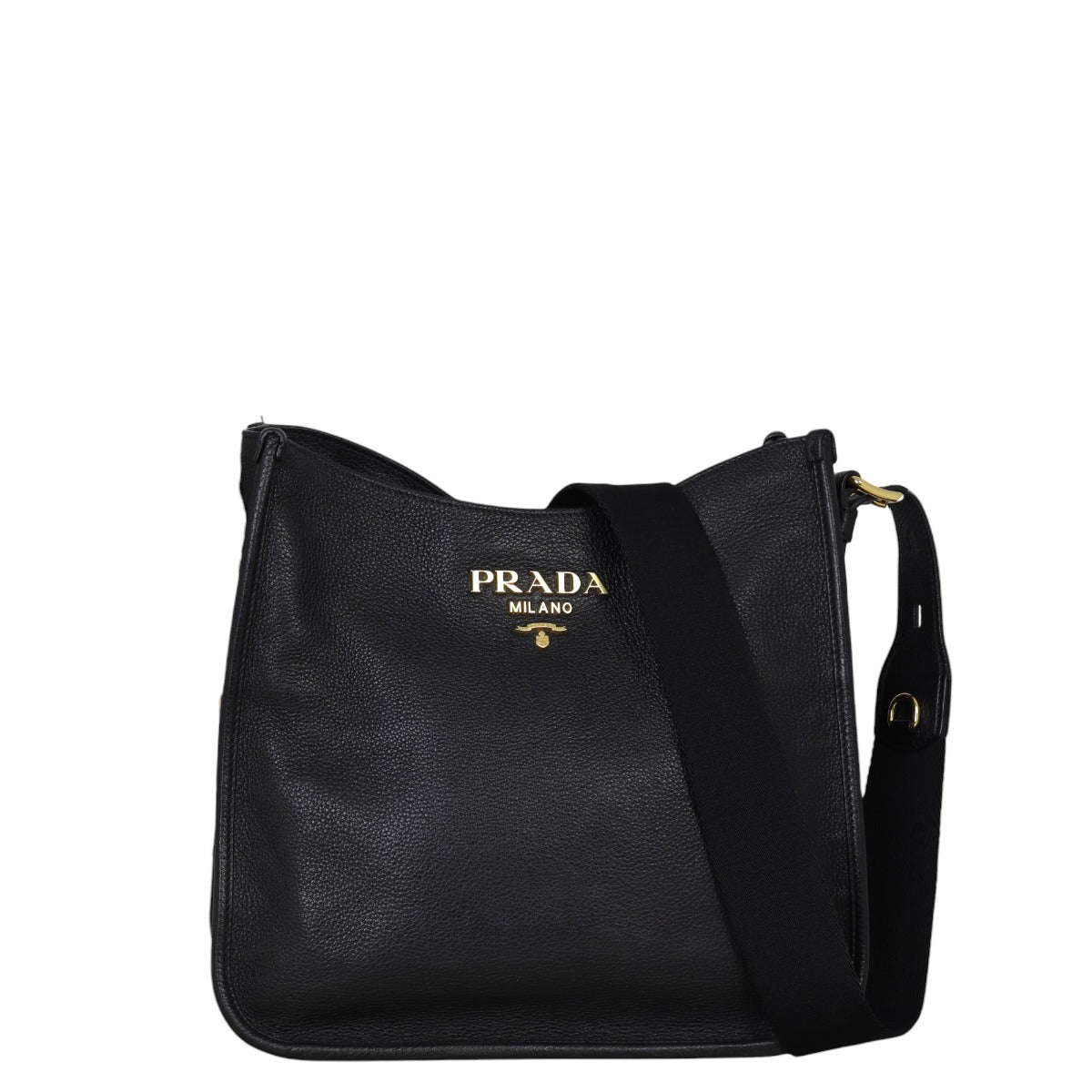 Prada Crossbody Bag Daino Soft Shoulder Bag 2 Vitello Black
