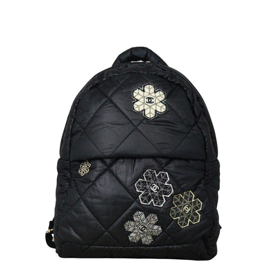 Chanel Coco Neige Snowflake Backpack Nylon Quilted