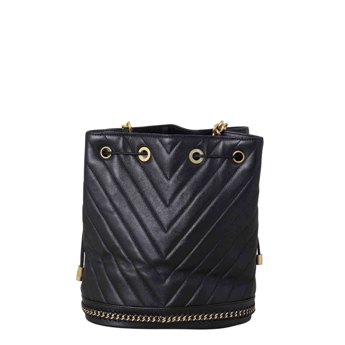 Chanel Paris Cosmopolite Bag Chevron Black Bucket Crossbody Bag
