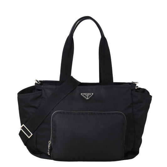 Prada Tote Bag Tessuto Bag Nylon Black Baby Shoulder Bag