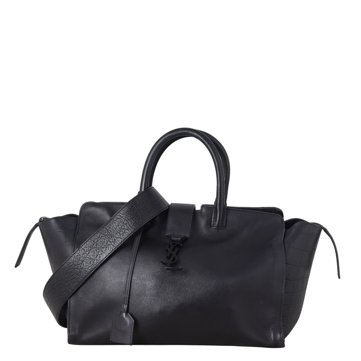 YSL Saint Laurent Saint Laurent Downtown Cabas Croc Embossed Crossbody Crossbody Bag