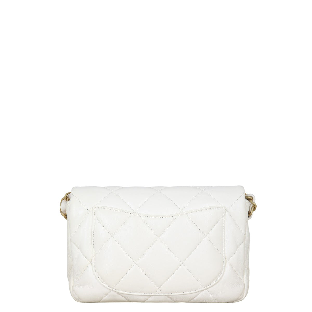 Chanel Coco CC Love Heart Flap Bag Quilted White Shoulder Bag