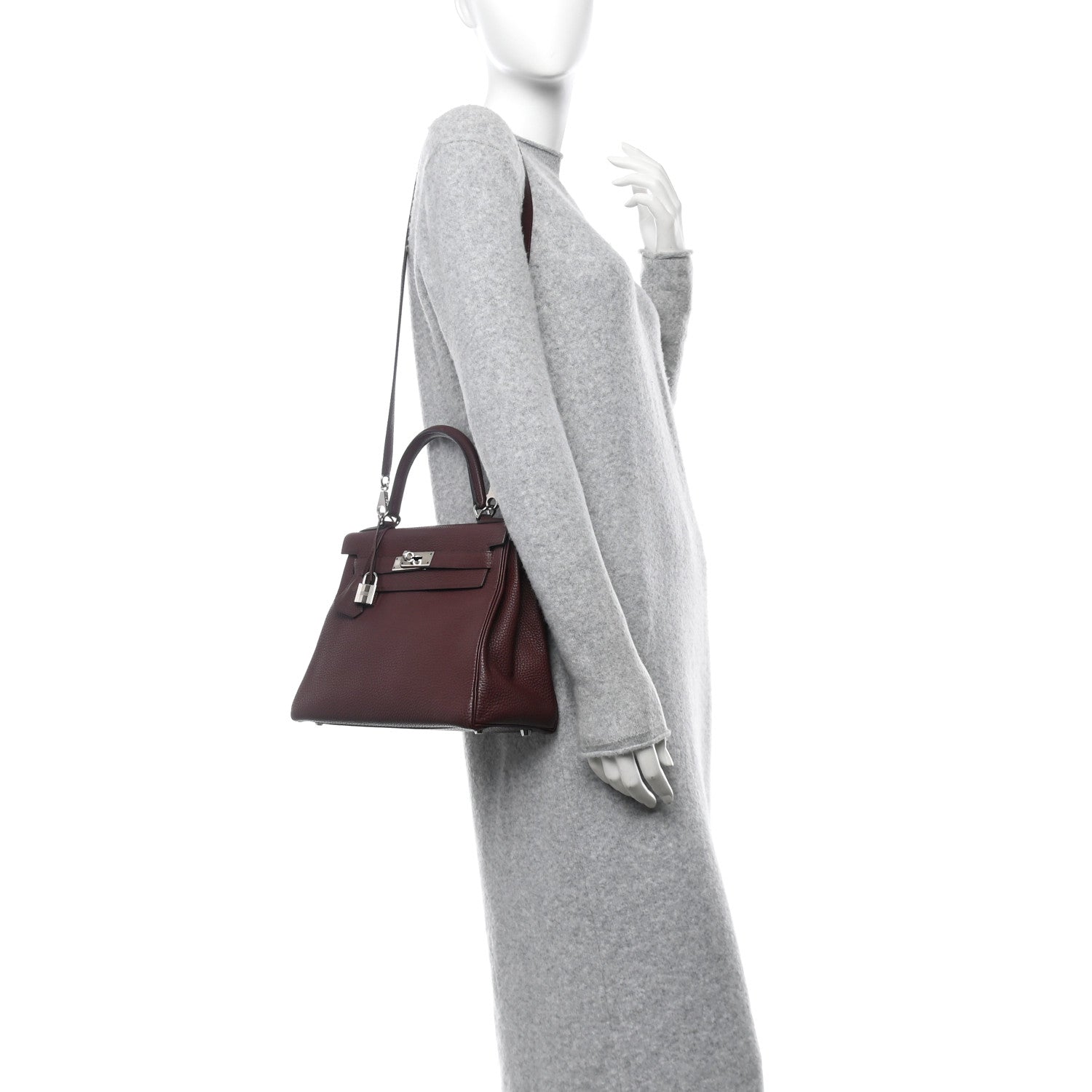 Hermes Togo Kelly Retourne Rouge Handbag Travel Bag