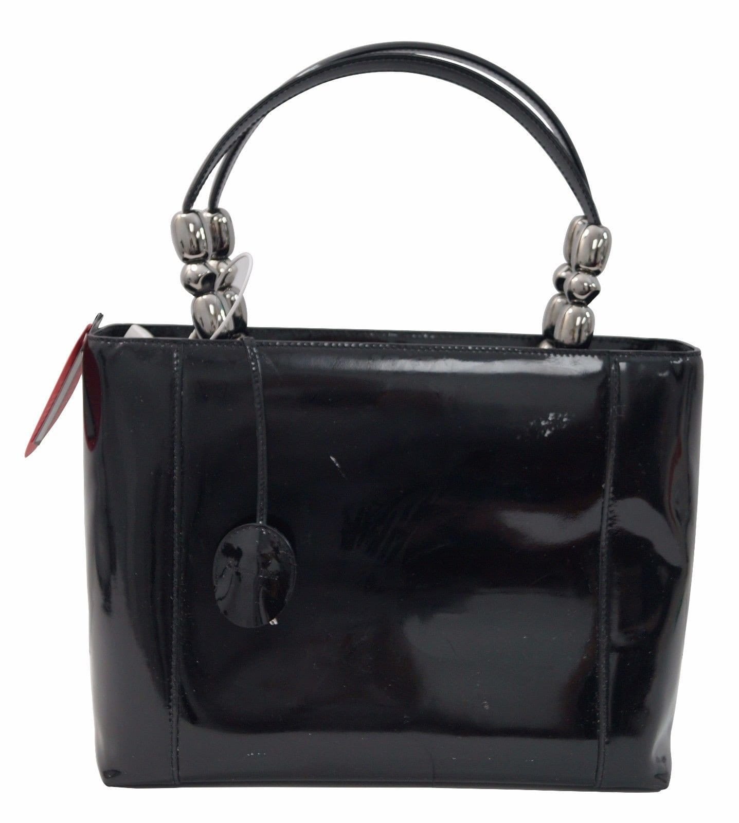 Dior Christian Handbags Maris Pearl Bag Leather Patent Black Shoulder Bag