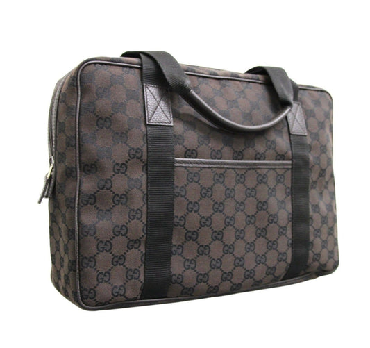 Gucci Unisex Shoulder Laptop Bag Tote Handbag Final Canvas Brown Shoulder Bag