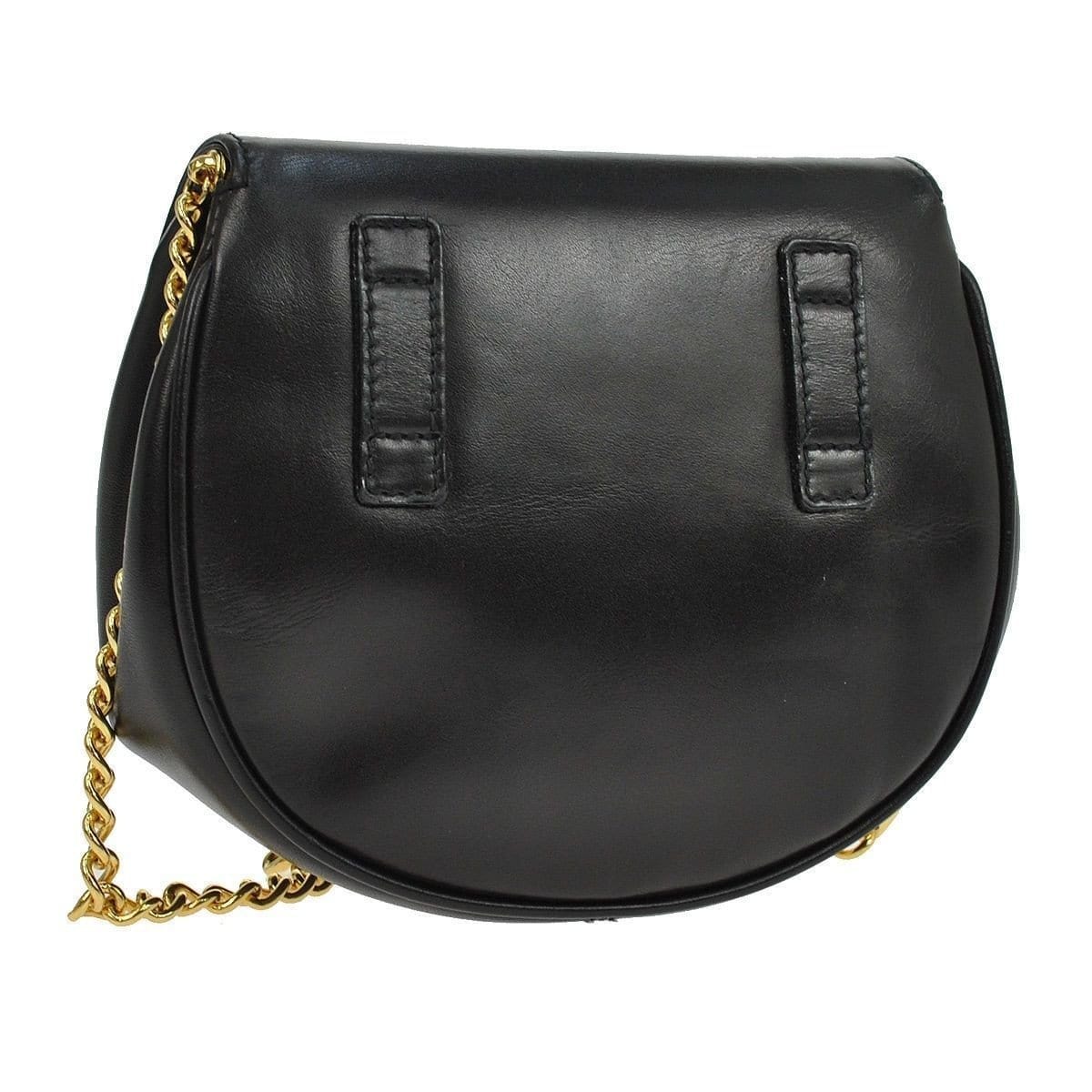 Salvatore Ferragamo Gancini Shoulder Bag Black Gold