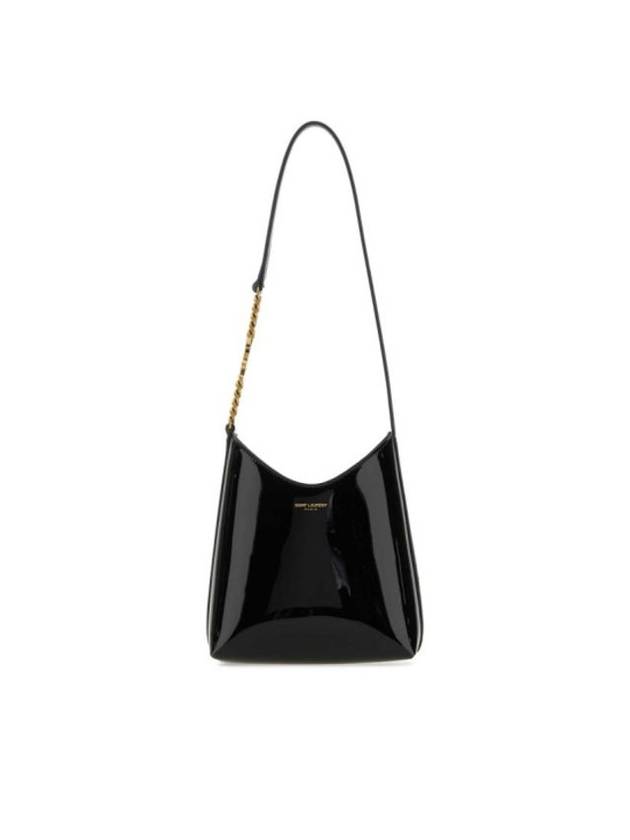 YSL Saint Laurent Saint Laurent Trending Rendez Vous Patent Hobo Leather Black Shoulder Bag