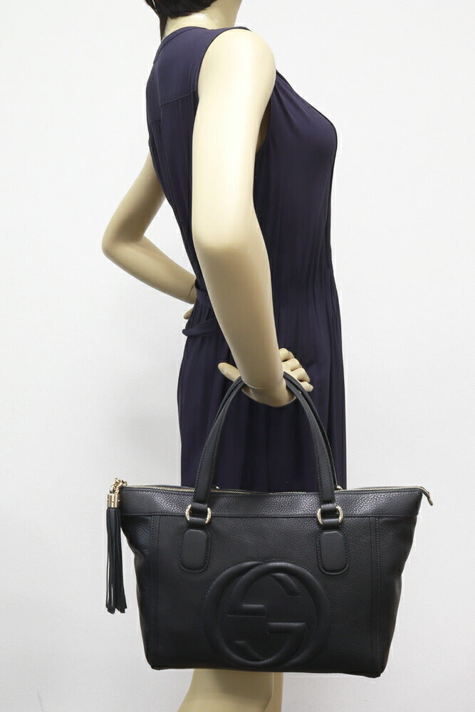Gucci Calf Soho 2Way Bag Black Travel Bag