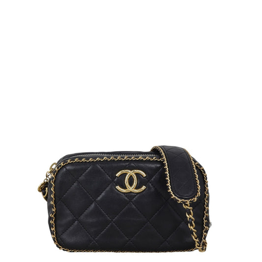 Chanel CC Chain Around Camera Bag Quilted Black Crossbody Bag