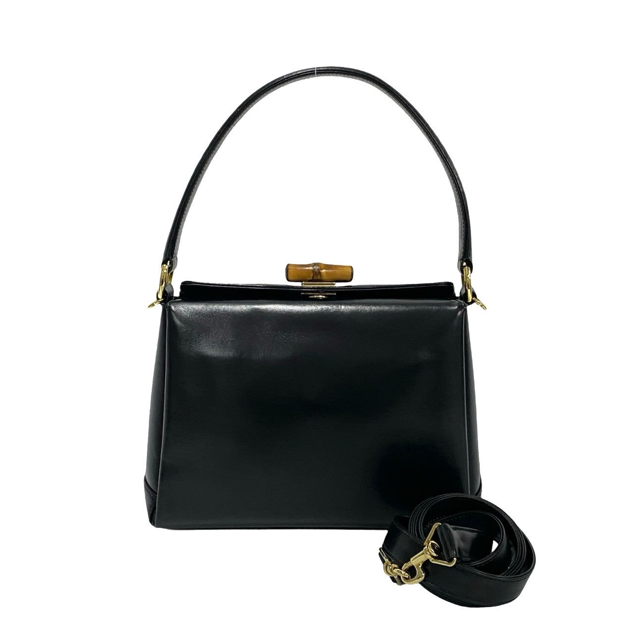 Gucci Bamboo Calfskin Black Shoulder Bag