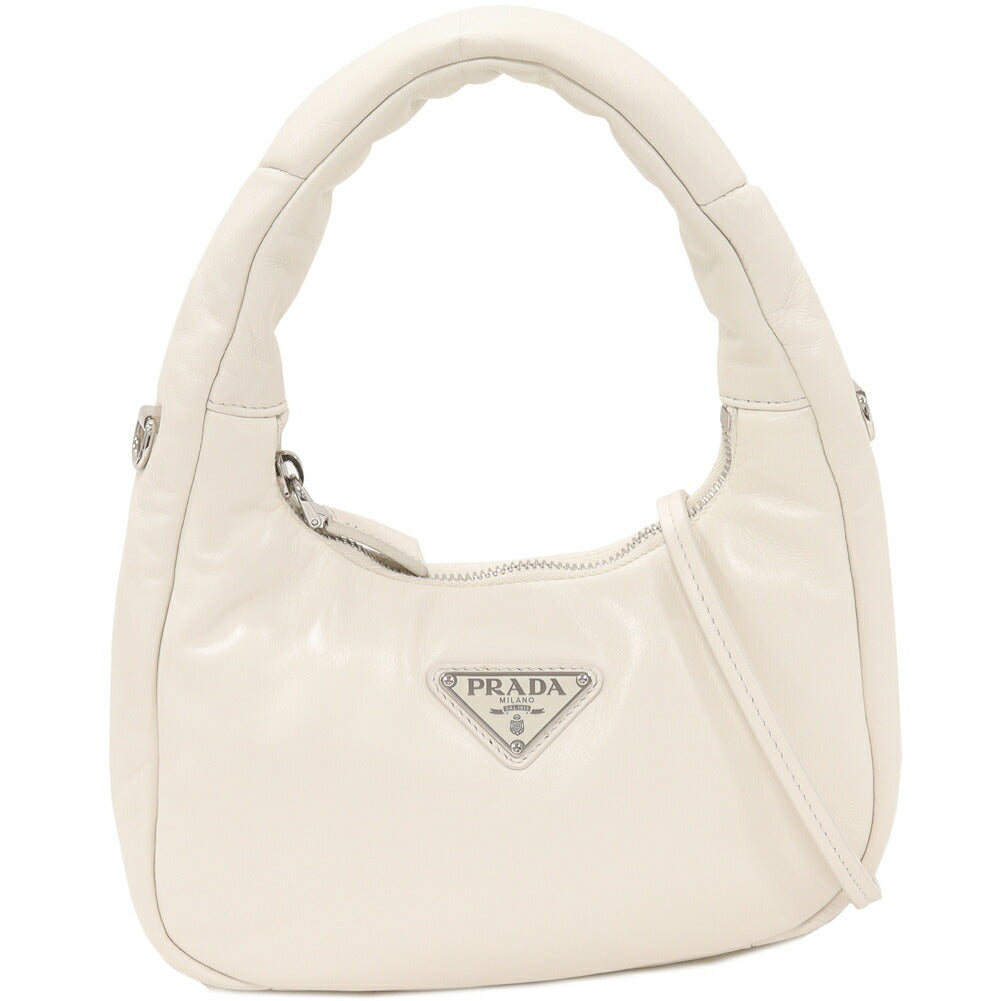 Prada Nappa Calf 2Way Bag Ivory Leather Calf Leather Travel Bag