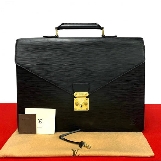 Louis Vuitton Business M54412 Epi Serviette Ambassador Leather Black Handbag
