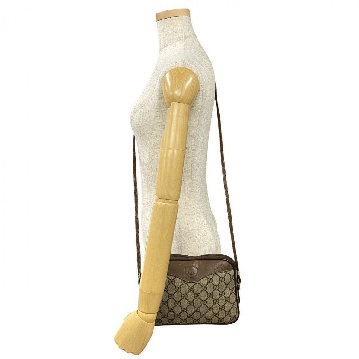 Gucci PVC GG Leather Brown Logo Shoulder Bag