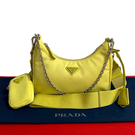 Prada Re Edition Shoulder Bag Leather Nylon Saffiano Leather Shoulder Bag