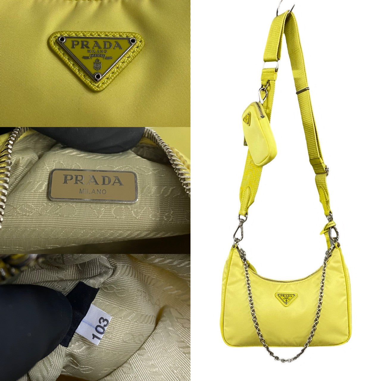 Prada Re Edition Shoulder Bag Leather Nylon Saffiano Leather Shoulder Bag