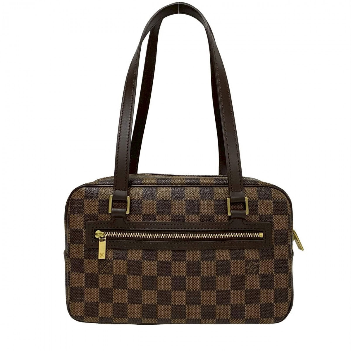 Louis Vuitton N48068 PVC Damier SHITE MM Leather Brown Shoulder Bag