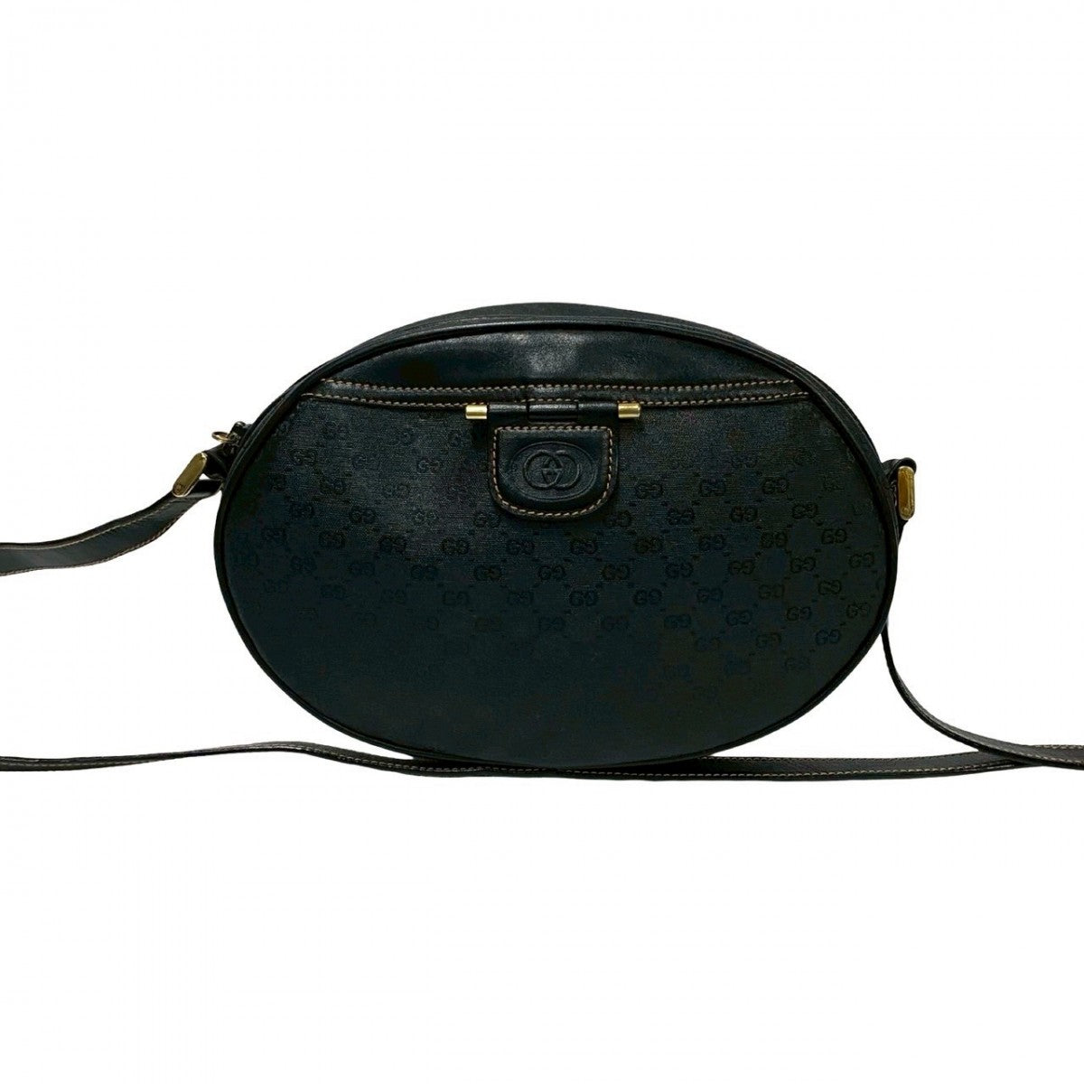 Gucci PVC Micro GG logoMetal Leather Black Shoulder Bag
