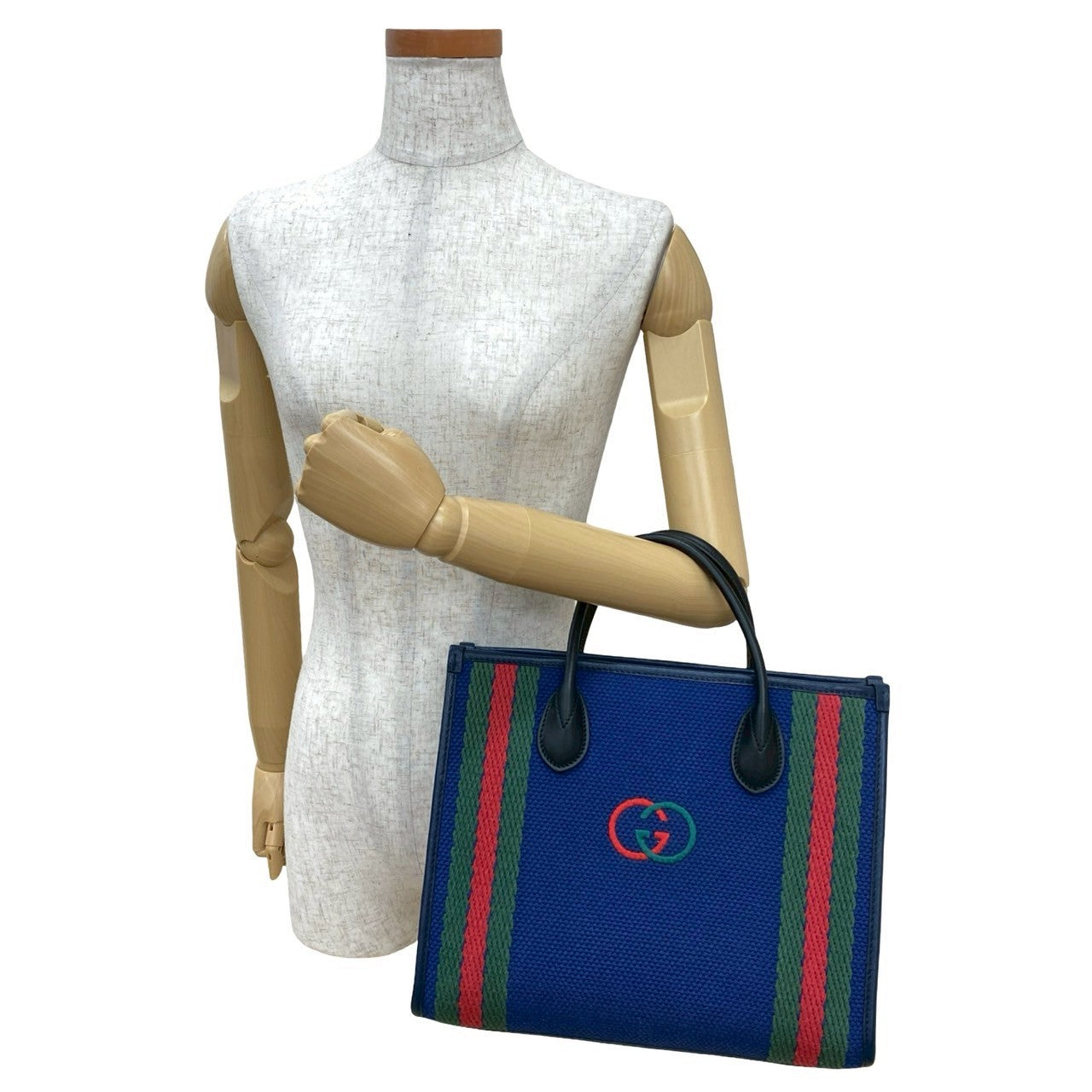 Gucci Sherry line Interlocking G Canvas Blue Handbag