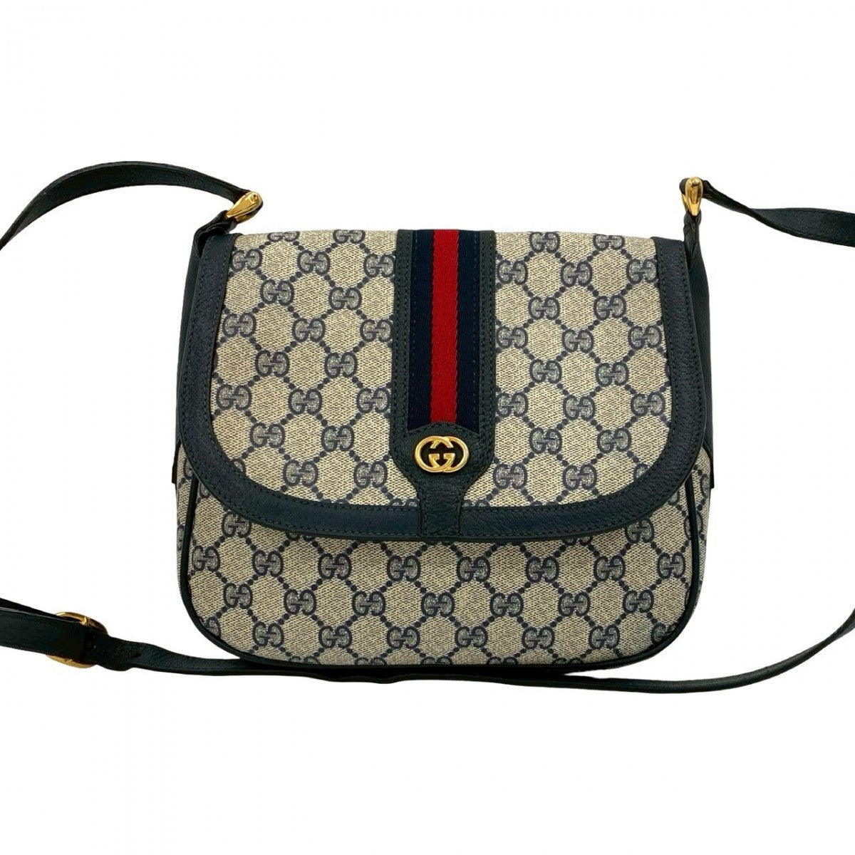 Gucci Sherry line Leather Navy Shoulder Bag 250615Jpa15 8
