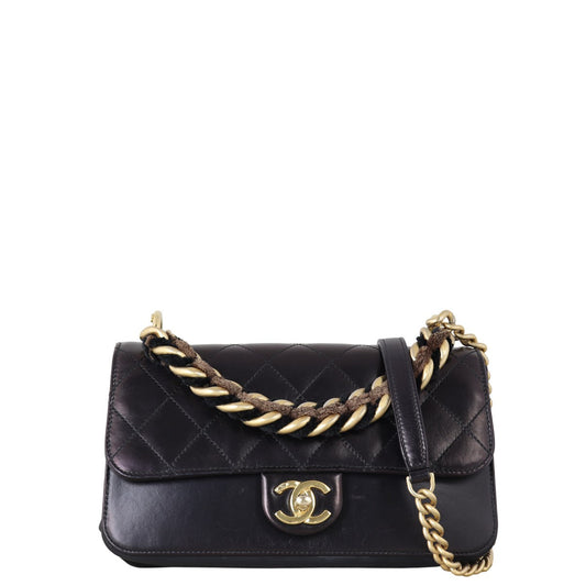 Chanel Paris-Cosmopolite Straight-Lined Flap Bag Quilted Black Shoulder Bag