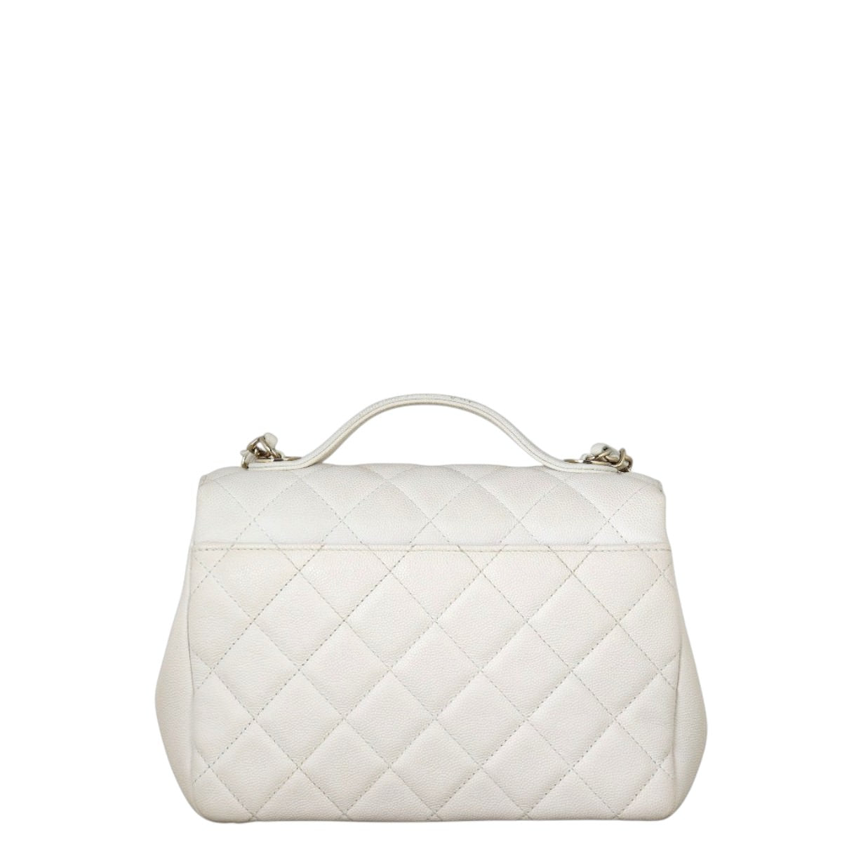 Chanel Business Affinity Flap Bag Quilted White Crossbody Bag