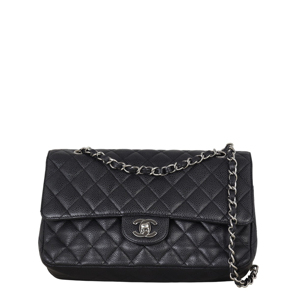Chanel Classic Double Flap Handbag Quilted Black Shoulder Bag Medium 20102025