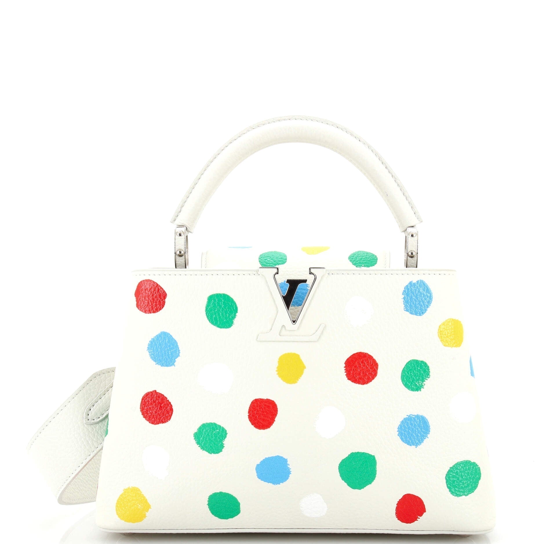 Louis Vuitton Capucines Bag Yayoi Kusama Painted Dots Taurillon Leather Travel Bag