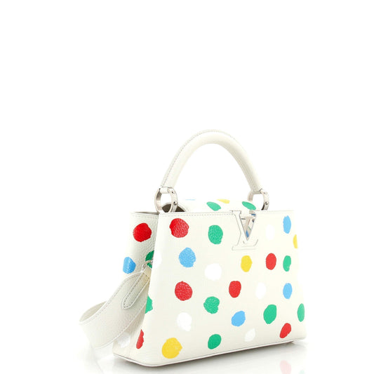 Louis Vuitton Capucines Bag Yayoi Kusama Painted Dots Taurillon Leather Travel Bag