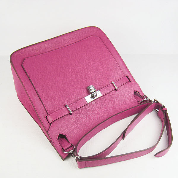 Hermes Luxury Shoulder Bag Peach Leather Silver