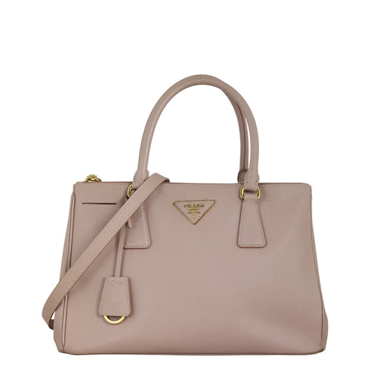 Prada Tote Bag Lux Galleria Double Tote 16 Saffiano Pink Small Shoulder Bag