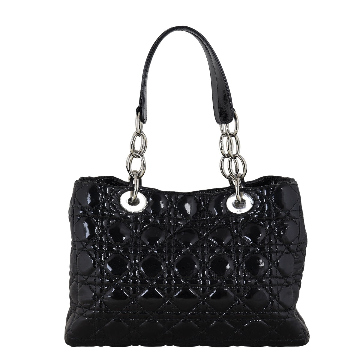 Dior Cannage Soft Shopping Tote Patent Handbag Tote Bag