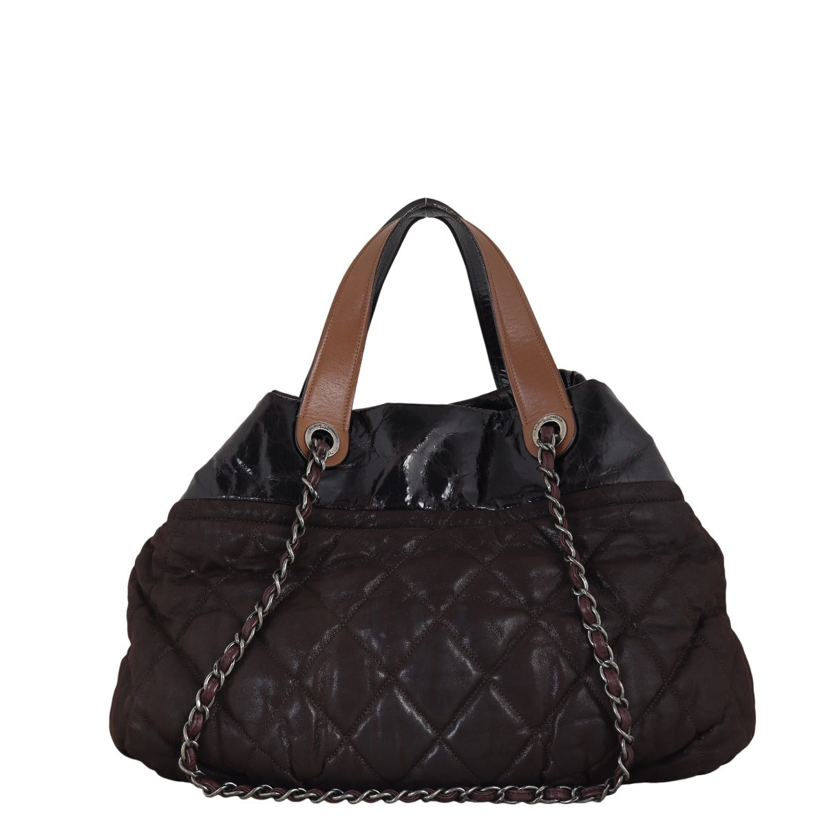 Chanel In The Mix Tote Bag Quilted Brown Shoulder Bag