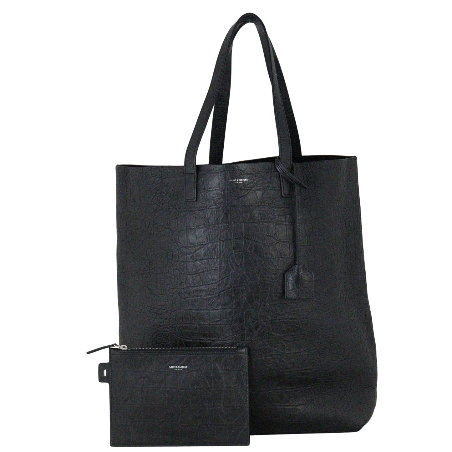 YSL Saint Laurent Saint Laurent Shopping Tote Croc Embossed Tote Bag