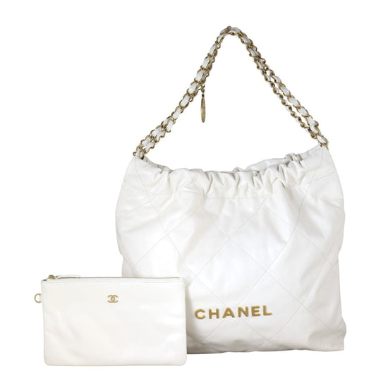 Chanel 22 Hobo White Medium Shoulder Bag