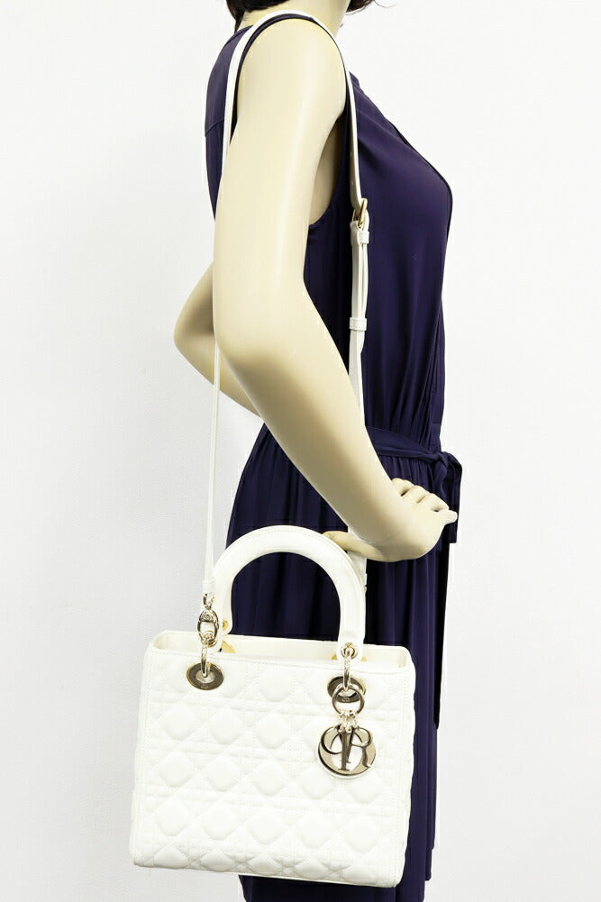 Dior Christian Lady 2Way Bag Lambskin Travel Bag