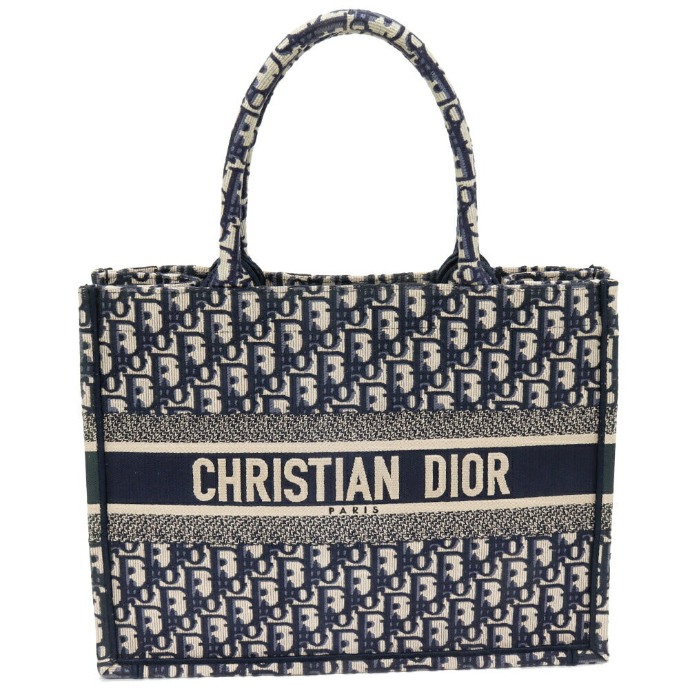 Dior Christian Book Tote Oblique Embroidery Cotton Tote Bag Canvas