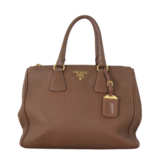 Prada Vitello Daino Double Zip Tote Handbag Tote Bag