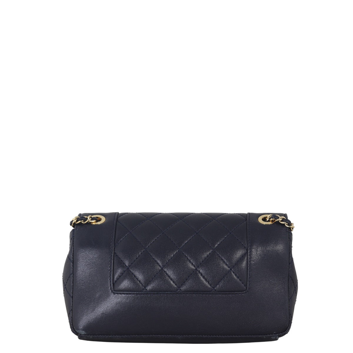 Chanel Mademoiselle Flap Bag Medium Quilted Blue Crossbody Bag
