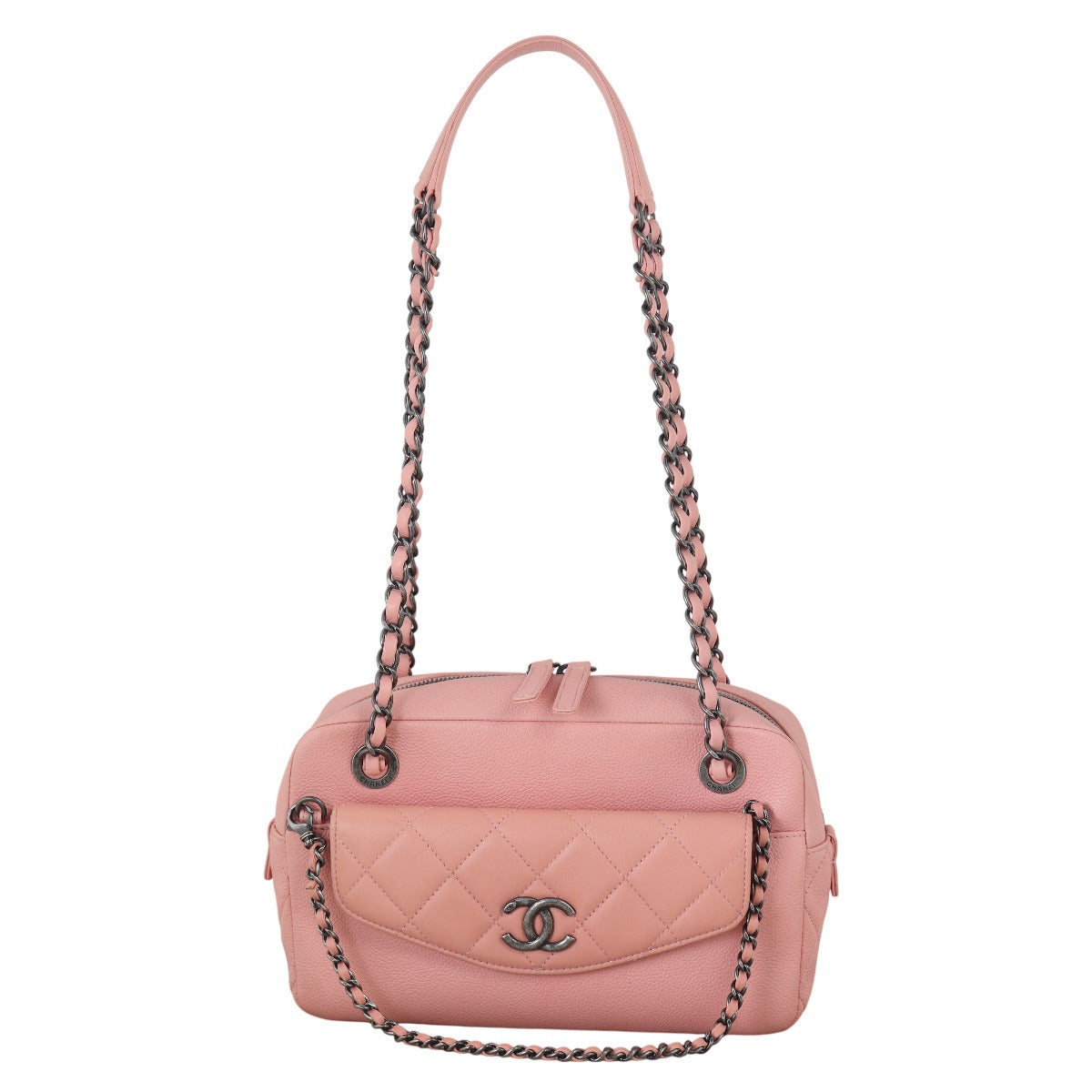 Chanel Pocket CC Break Camera Bag Quilted Pink Shoulder Bag
