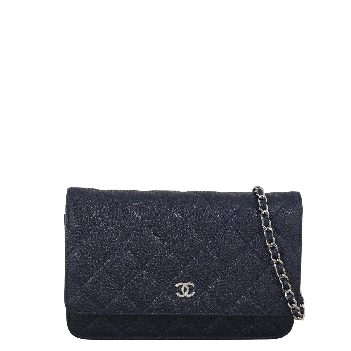 Chanel Classic Wallet on Chain Handbag Quilted Blue Crossbody Bag