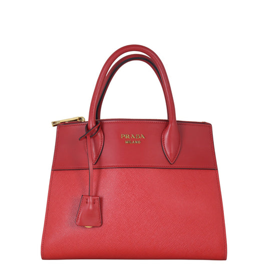 Prada Tote Bag City Calf Esplanade Saffiano Red Small Shoulder Bag