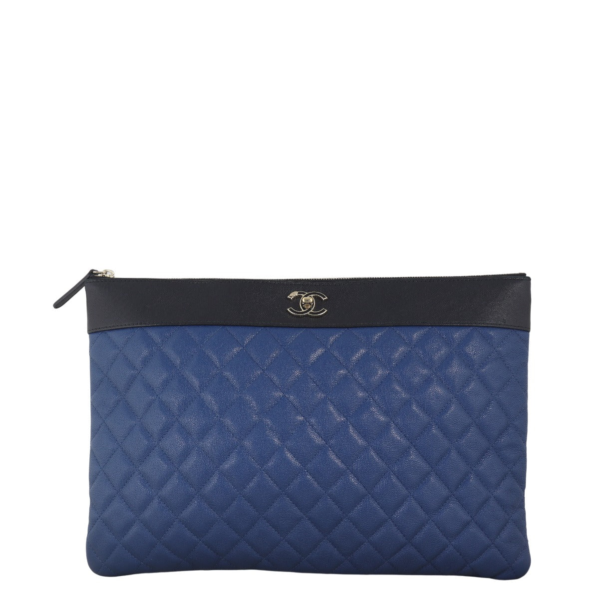 Chanel Mademoiselle O-Case Handbag Quilted Blue