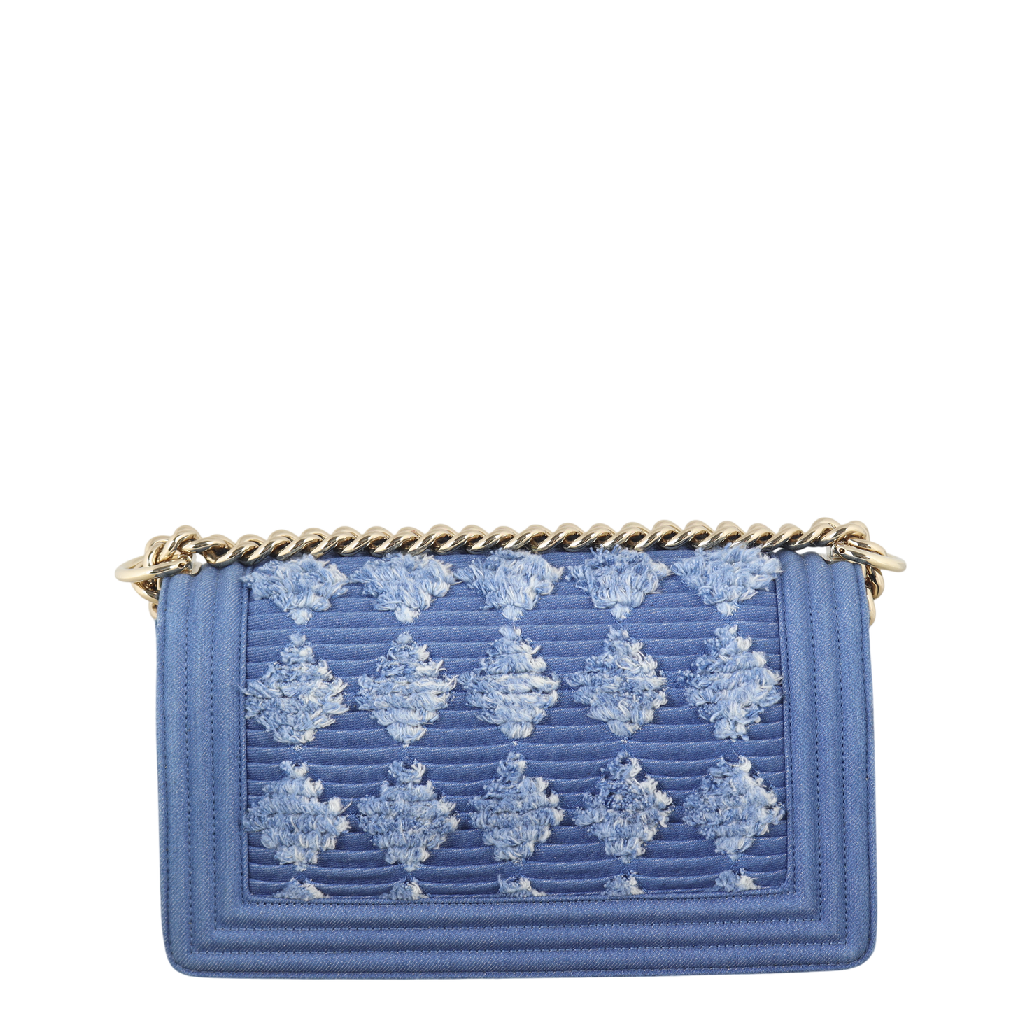 Chanel Boy Old Handbag Denim Blue Crossbody Bag