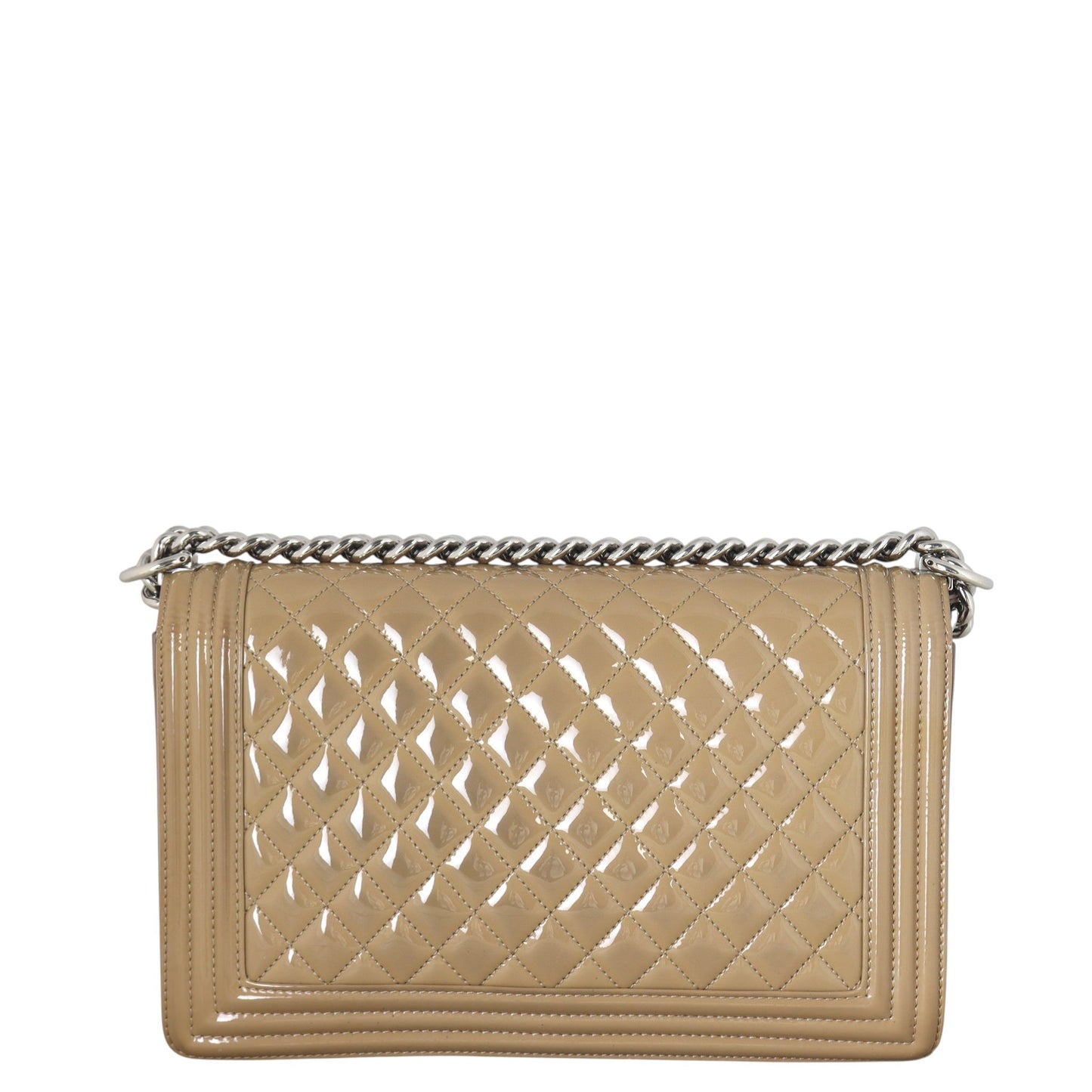 Chanel Boy New Plexiglass Patent Handbag Quilted Brown Crossbody Bag