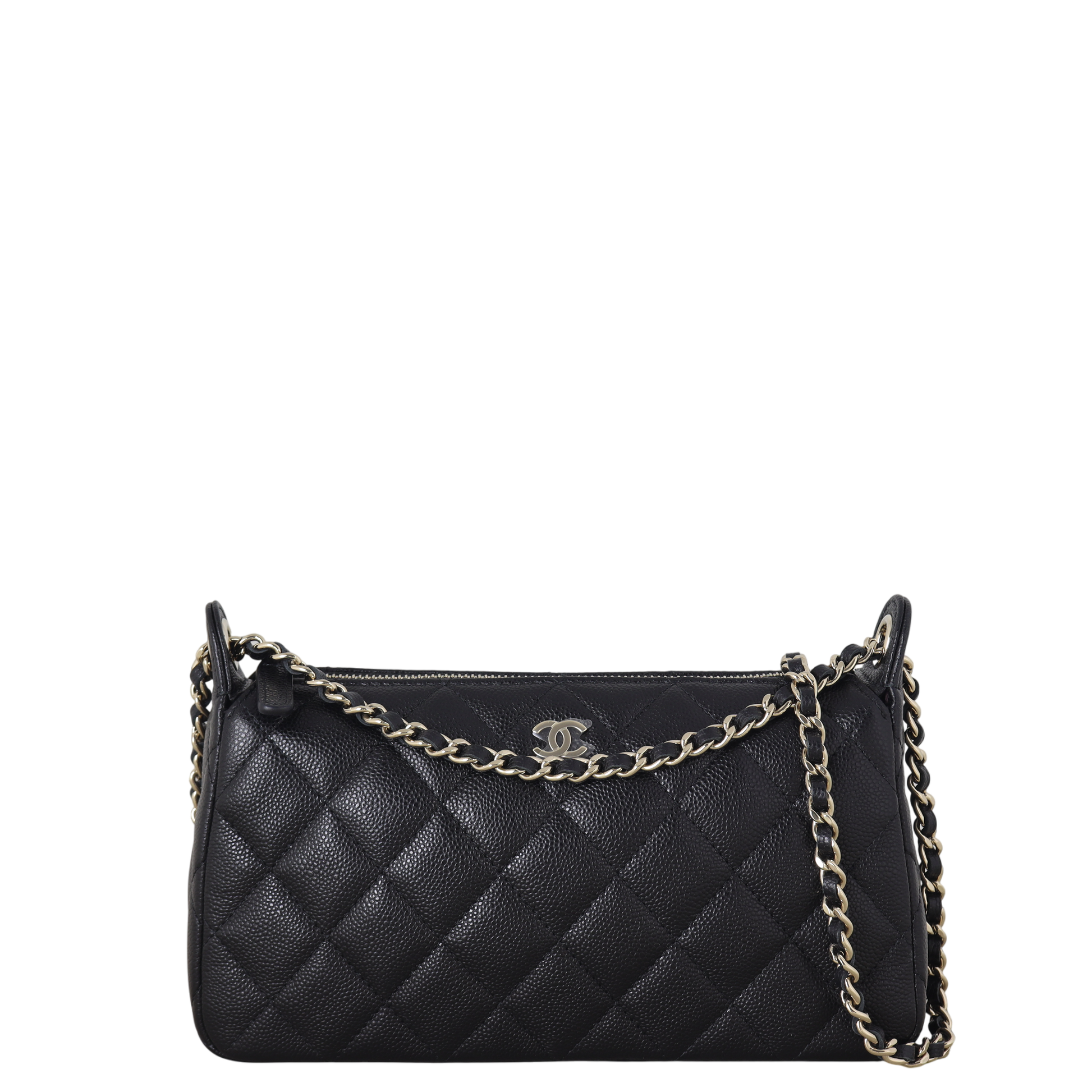 Chanel CC Zip Clutch on Chain Quilted Black Crossbody Bag