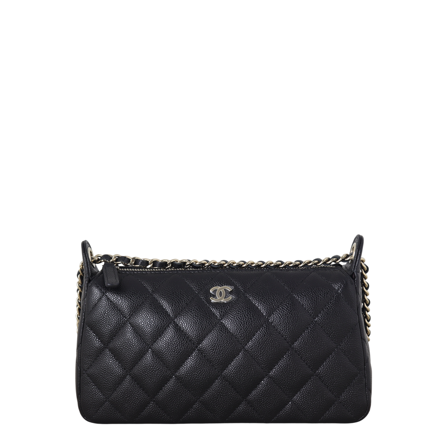 Chanel CC Zip Clutch on Chain Quilted Black Crossbody Bag
